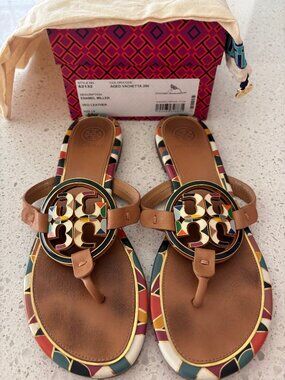 Tory Burch Size 8.5 Aged Vacetta Miller Sandals